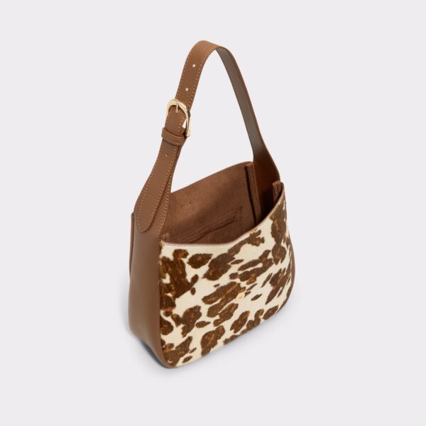Soffiettaluxe Light Brown Leather Mixed Material Women's Animal Print - 画像 (3)