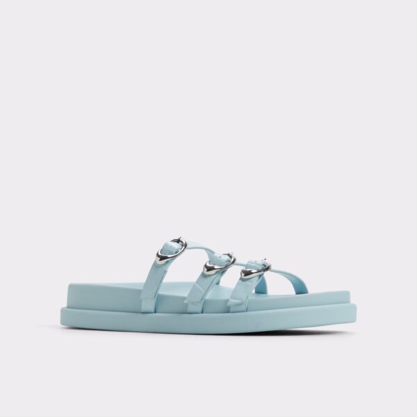 Zephyra Pastel Blue Women's Footbed Sandals - 画像 (5)