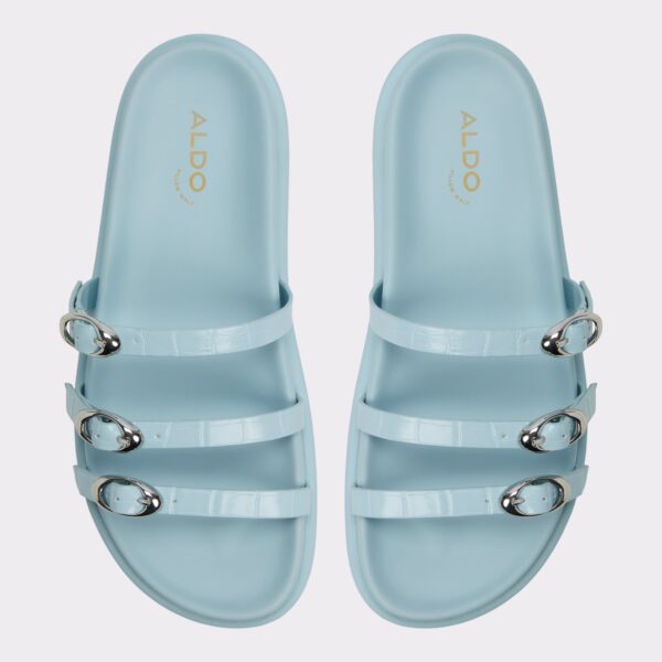 Zephyra Pastel Blue Women's Footbed Sandals - 画像 (7)
